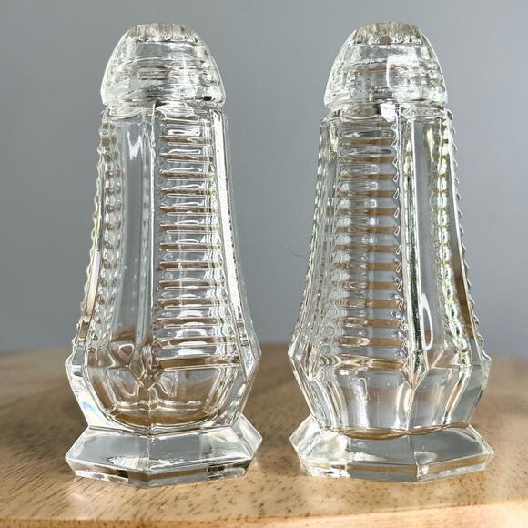 Bohemia Crystal Hexagon Salt & Pepper Shaker Pair Clear - Picture 2 of 6